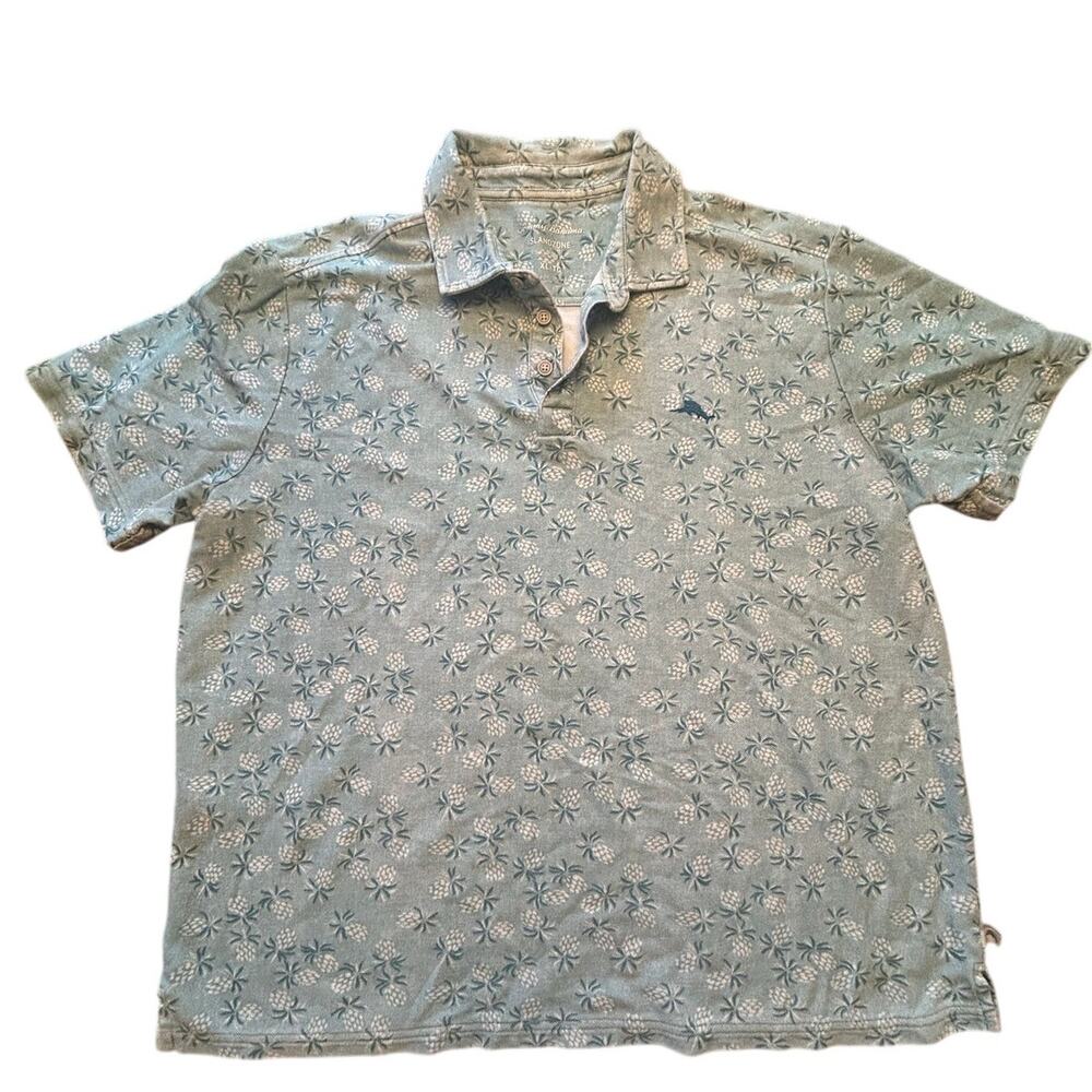 Tommy Bahama Men's IslandZone Blue Pineapple Print Marlin Polo Shirt XL